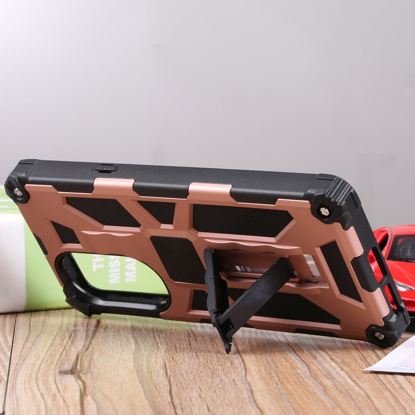 For Motorola Edge 30 Pro Shockproof TPU + PC Magnetic Protective Phone Case with Holder(Rose Gold)