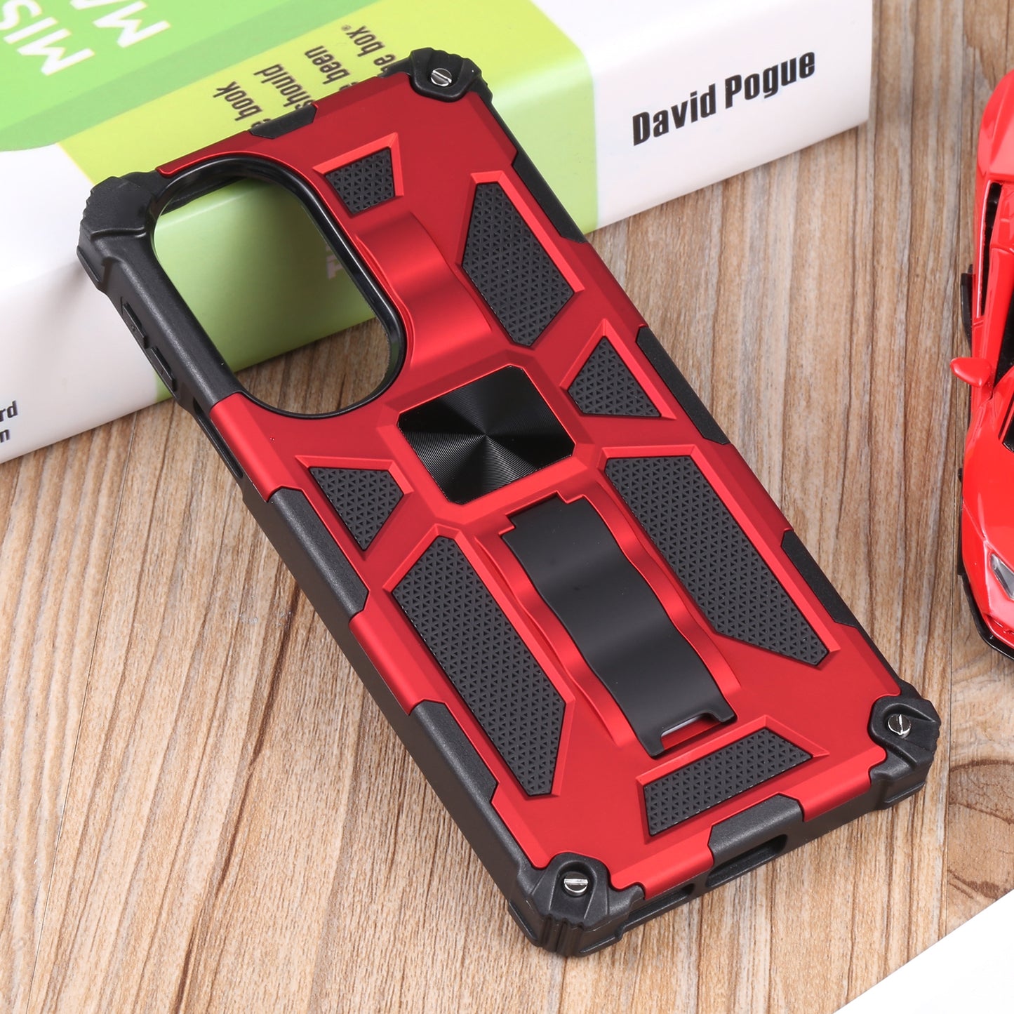 For Motorola Edge 30 Pro Shockproof TPU + PC Magnetic Protective Phone Case with Holder(Red)