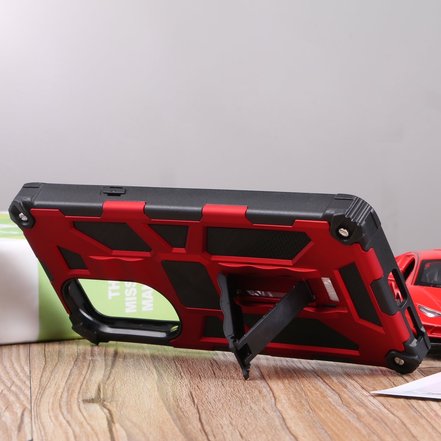 For Motorola Edge 30 Pro Shockproof TPU + PC Magnetic Protective Phone Case with Holder(Red)