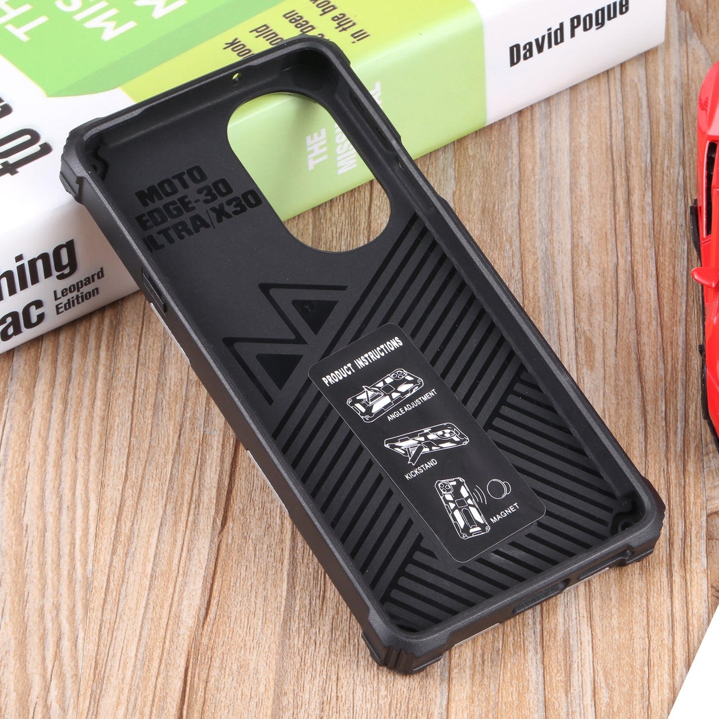 For Motorola Edge 30 Pro Shockproof TPU + PC Magnetic Protective Phone Case with Holder(Silver)