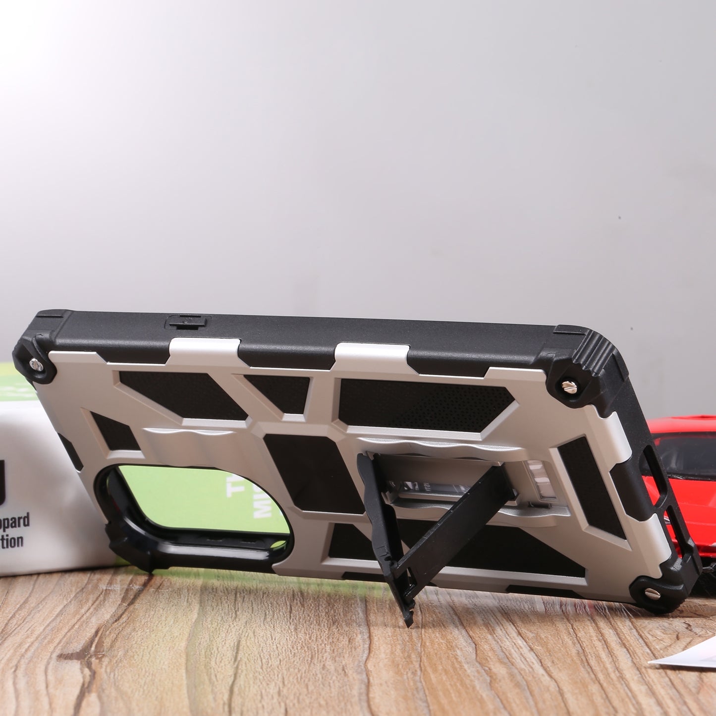 For Motorola Edge 30 Pro Shockproof TPU + PC Magnetic Protective Phone Case with Holder(Silver)