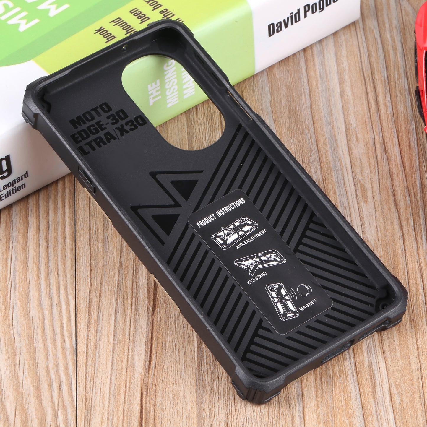 For Motorola Edge 30 Pro Shockproof TPU + PC Magnetic Protective Phone Case with Holder(Gold)