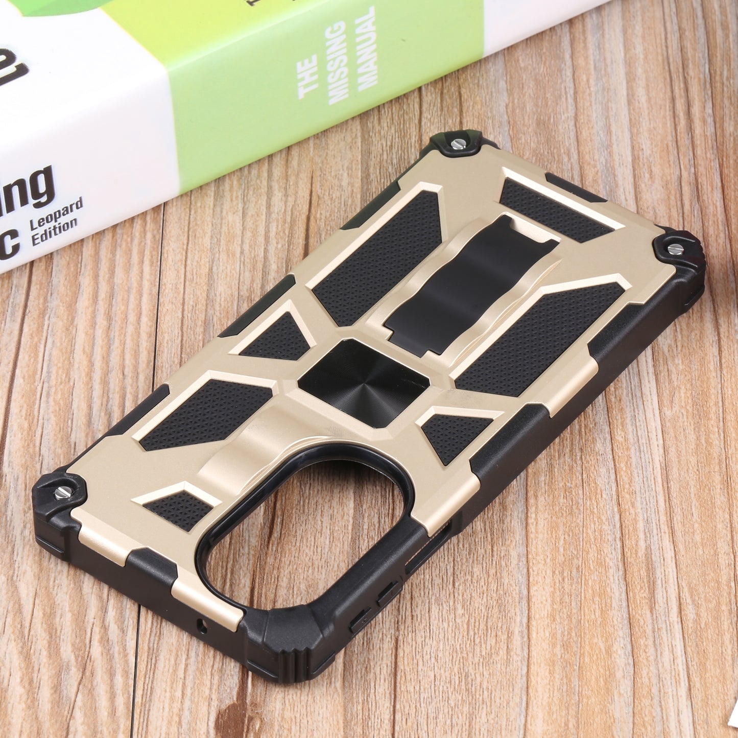 For Motorola Edge 30 Pro Shockproof TPU + PC Magnetic Protective Phone Case with Holder(Gold)