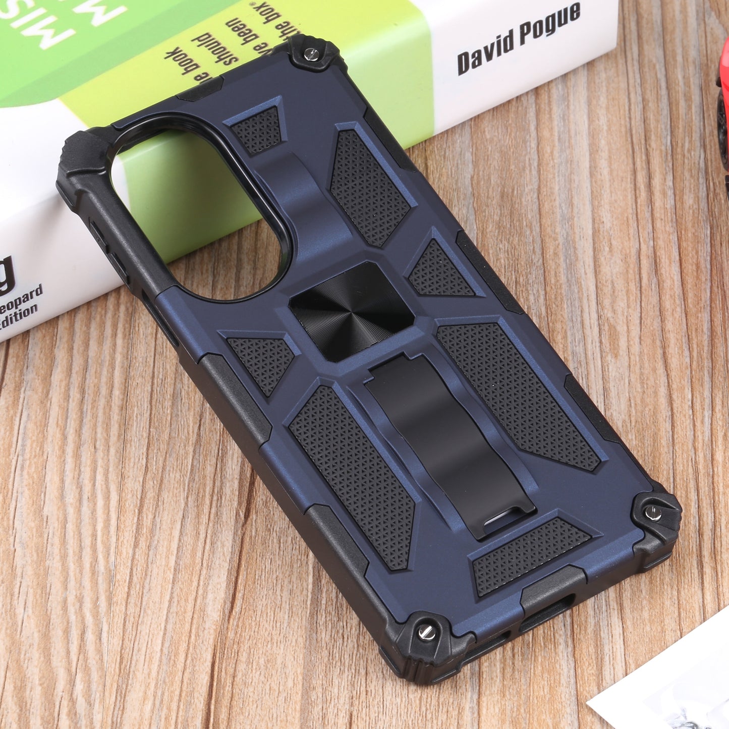 For Motorola Edge 30 Pro Shockproof TPU + PC Magnetic Protective Phone Case with Holder(Blue)