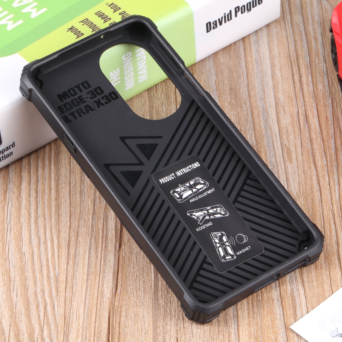 For Motorola Edge 30 Pro Shockproof TPU + PC Magnetic Protective Phone Case with Holder(Blue)