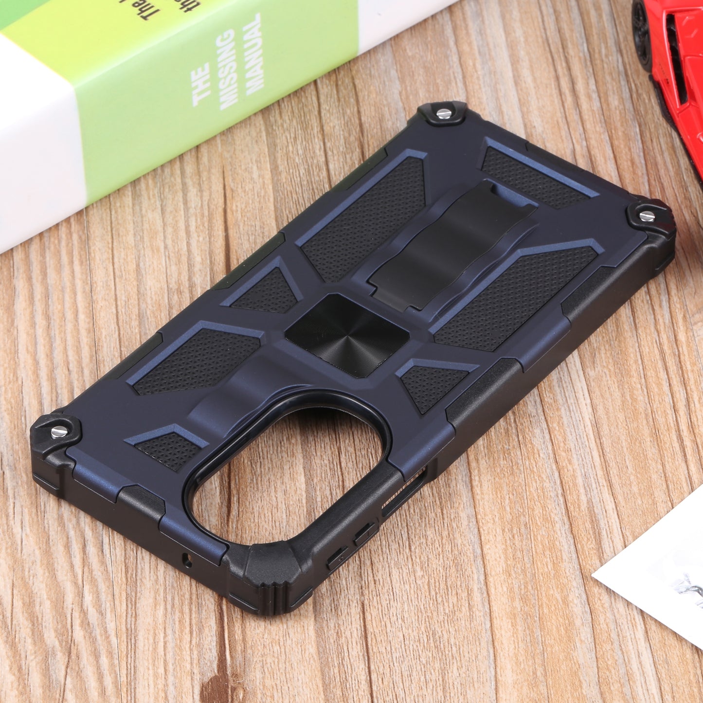 For Motorola Edge 30 Pro Shockproof TPU + PC Magnetic Protective Phone Case with Holder(Blue)