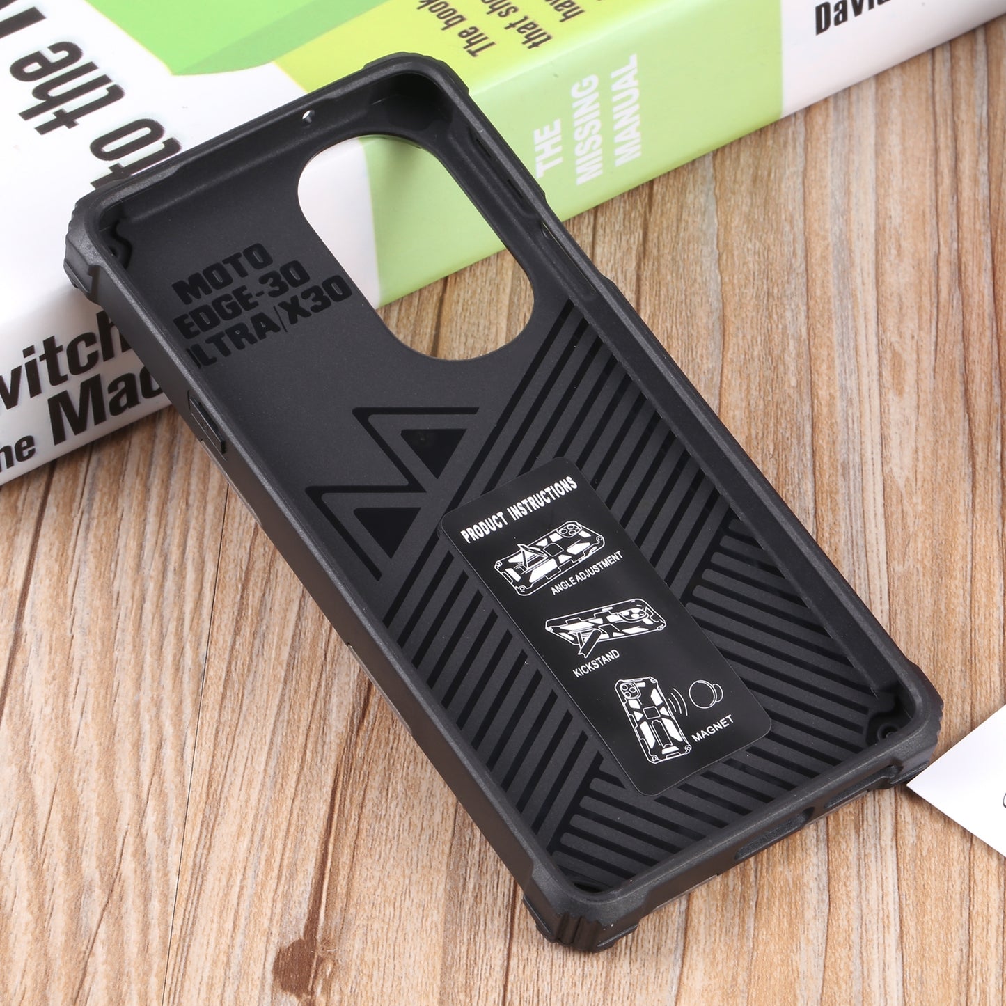 For Motorola Edge 30 Pro Camouflage Armor Shockproof TPU + PC Magnetic Protective Phone Case with Holder(Army Green)