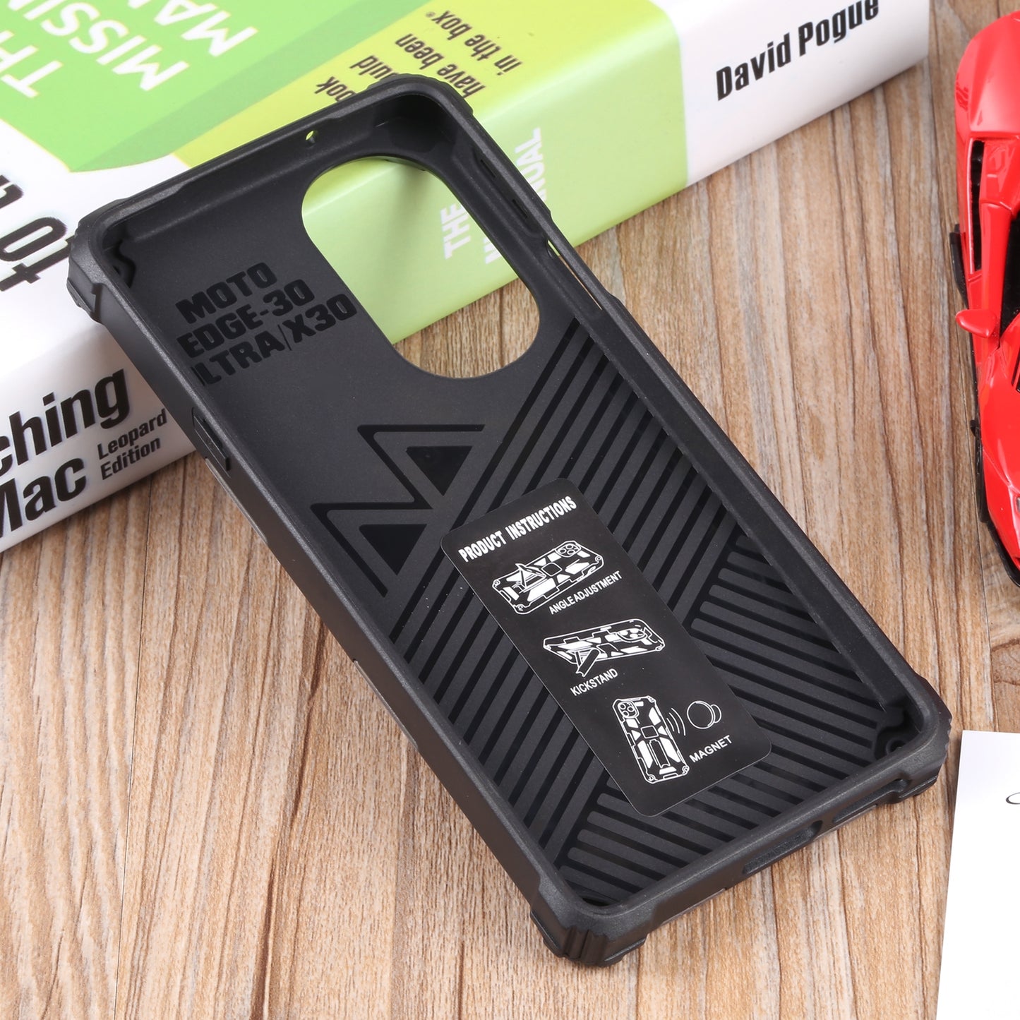 For Motorola Edge 30 Pro Camouflage Armor Shockproof TPU + PC Magnetic Protective Phone Case with Holder(Light Blue)