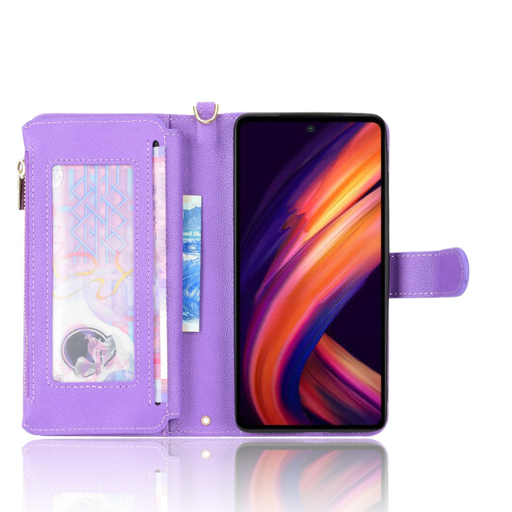 For Motorola Edge 30/Edge 30 Pro/Edge+ 2022 Litchi Texture Zipper Leather Phone Case(Purple)