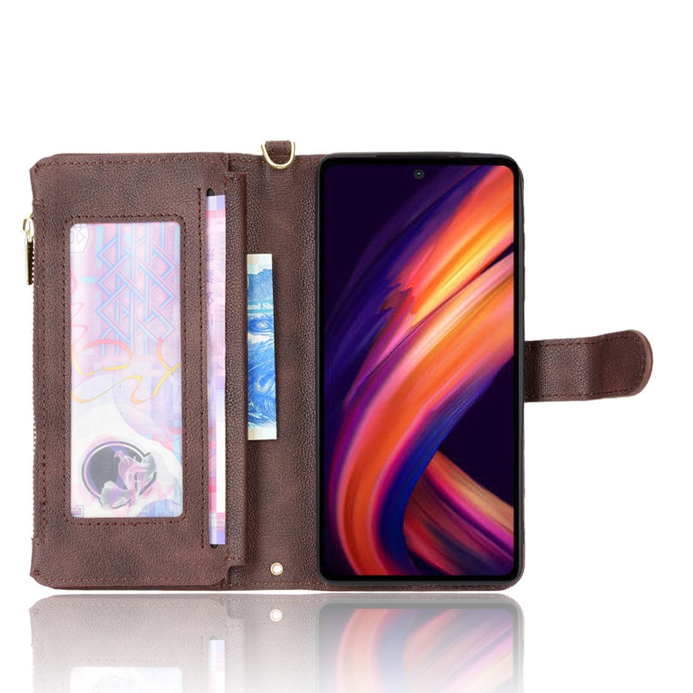 For Motorola Edge 30/Edge 30 Pro/Edge+ 2022 Litchi Texture Zipper Leather Phone Case(Brown)