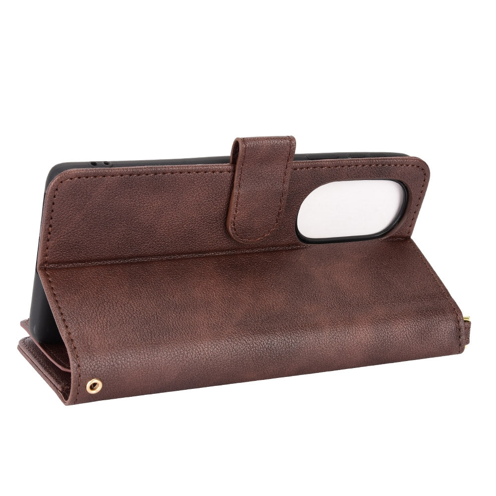 For Motorola Edge 30/Edge 30 Pro/Edge+ 2022 Litchi Texture Zipper Leather Phone Case(Brown)