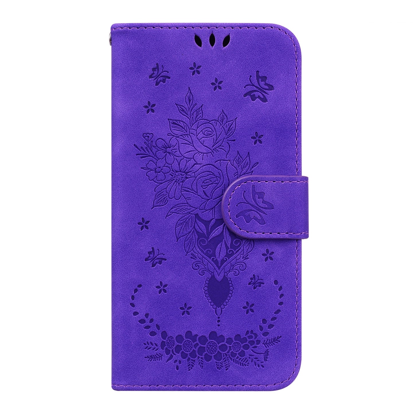 For Motorola Edge+ 2022 / Edge 30 Pro Butterfly Rose Embossed Leather Phone Case(Purple)