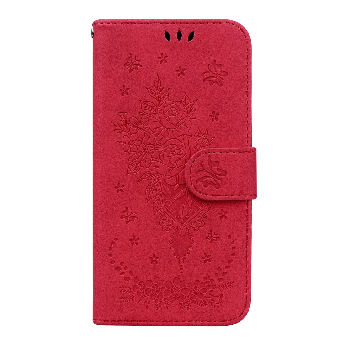 For Motorola Edge+ 2022 / Edge 30 Pro Butterfly Rose Embossed Leather Phone Case(Red)