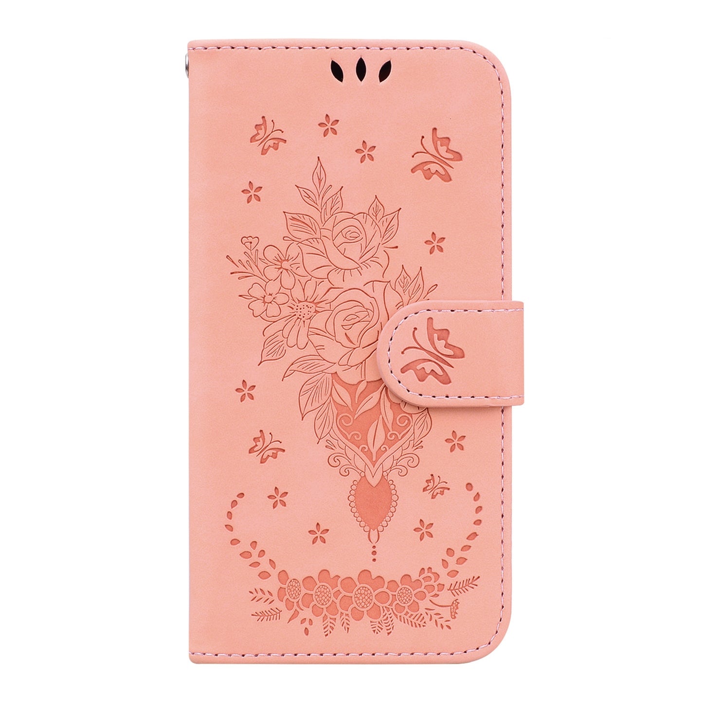 For Motorola Edge+ 2022 / Edge 30 Pro Butterfly Rose Embossed Leather Phone Case(Pink)
