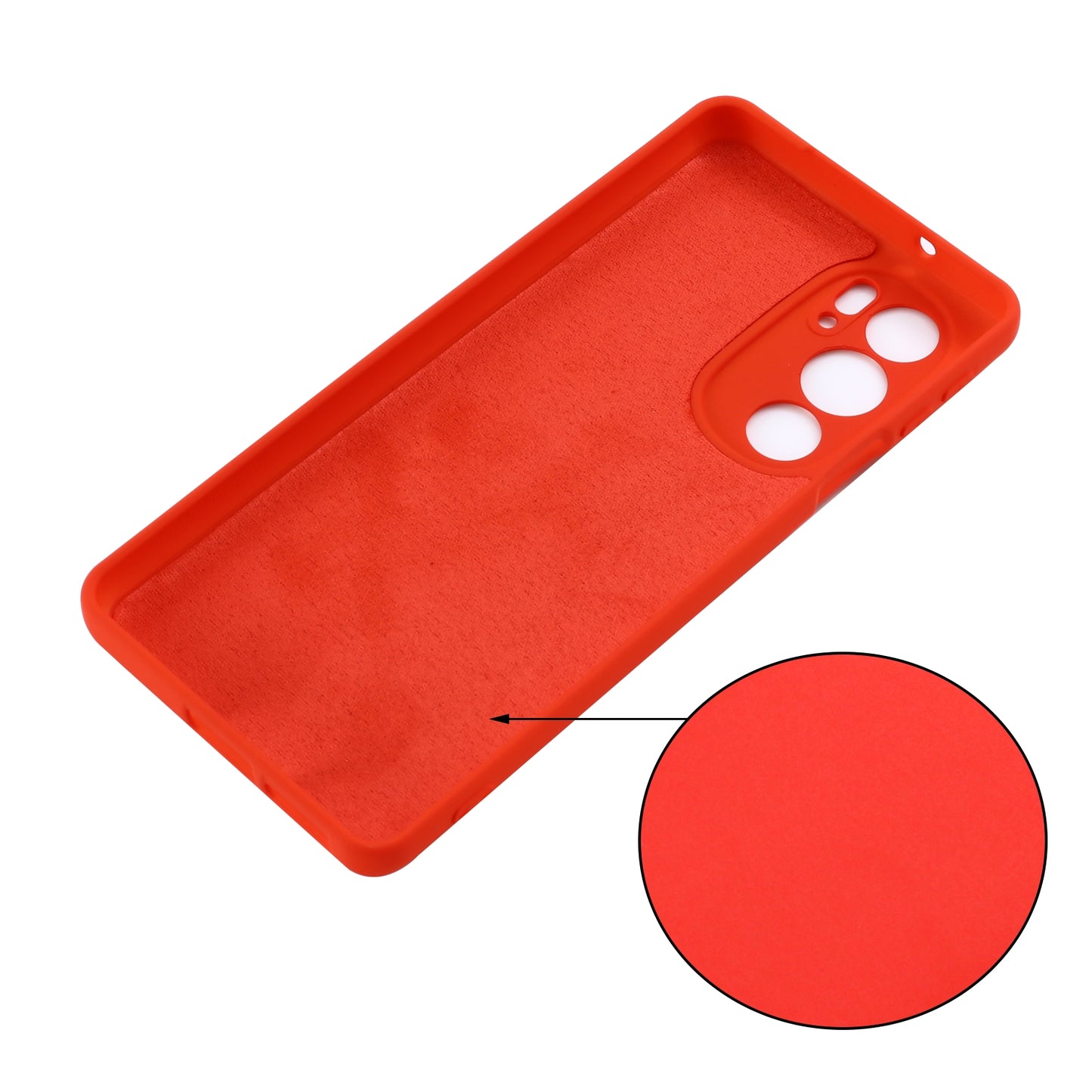 For Motorola Edge 30 Pro / Edge+ 2022 Pure Color Liquid Silicone Shockproof Phone Case(Red)