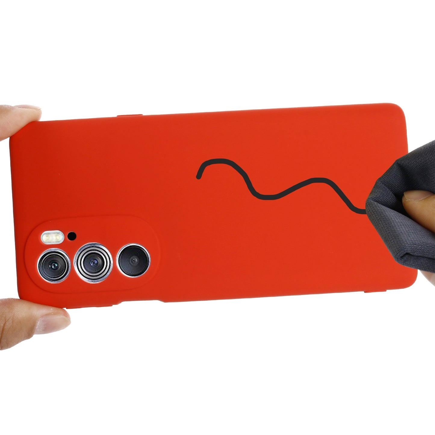 For Motorola Edge 30 Pro / Edge+ 2022 Pure Color Liquid Silicone Shockproof Phone Case(Red)