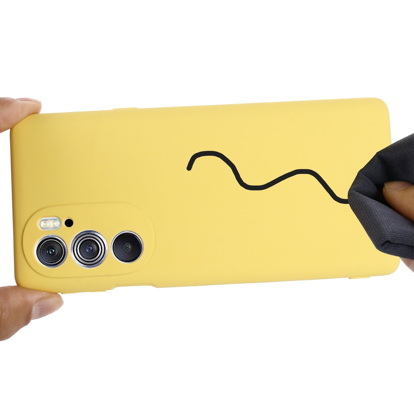 For Motorola Edge 30 Pro / Edge+ 2022 Pure Color Liquid Silicone Shockproof Phone Case(Yellow)