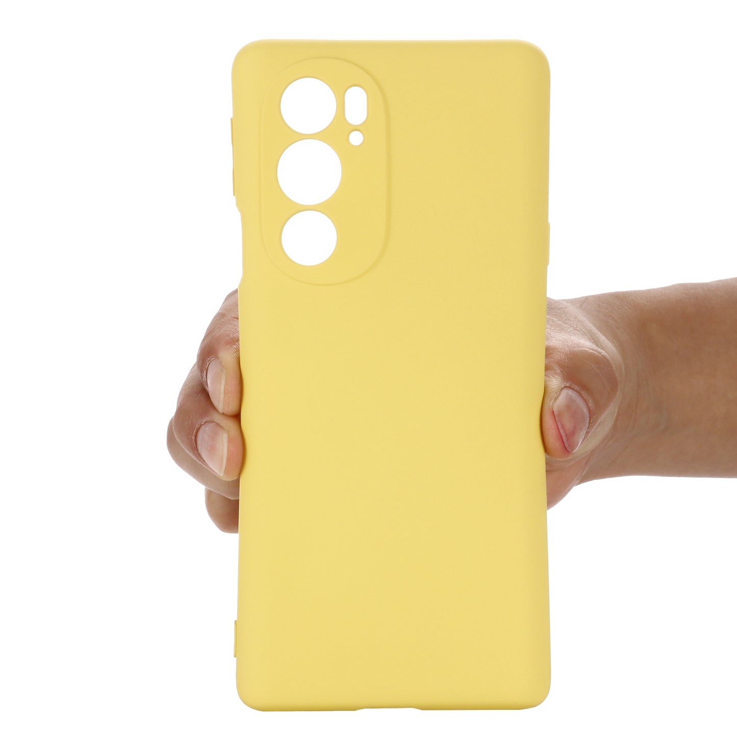 For Motorola Edge 30 Pro / Edge+ 2022 Pure Color Liquid Silicone Shockproof Phone Case(Yellow)