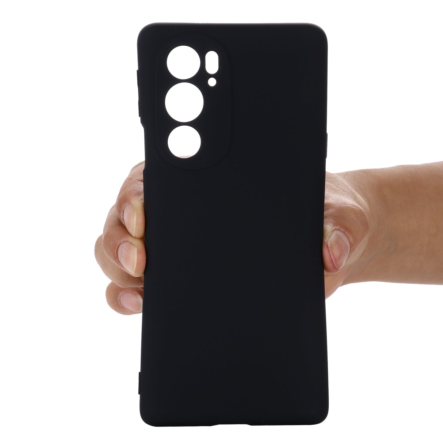 For Motorola Edge 30 Pro / Edge+ 2022 Pure Color Liquid Silicone Shockproof Phone Case(Black)