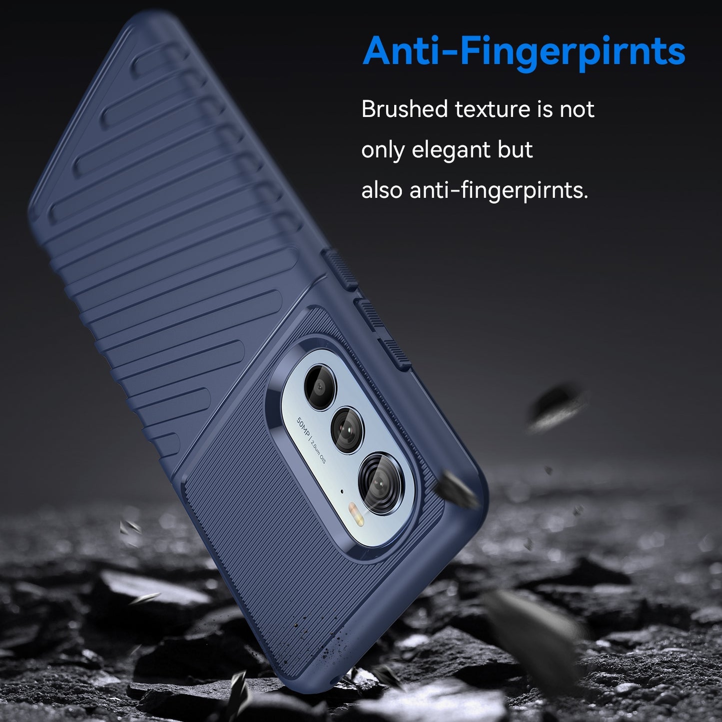 For Motorola Edge 30 Pro Thunderbolt Shockproof TPU Protective Soft Phone Case(Blue)