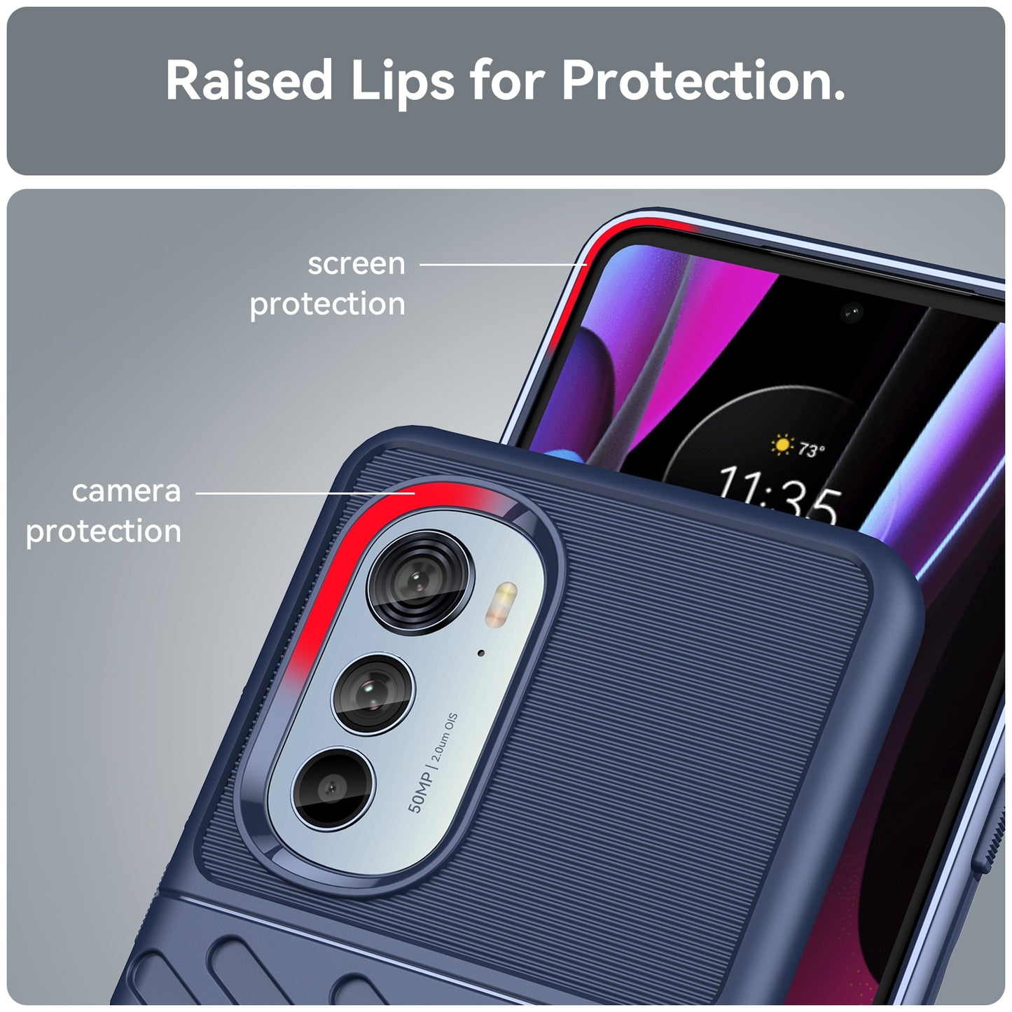 For Motorola Edge 30 Pro Thunderbolt Shockproof TPU Protective Soft Phone Case(Blue)