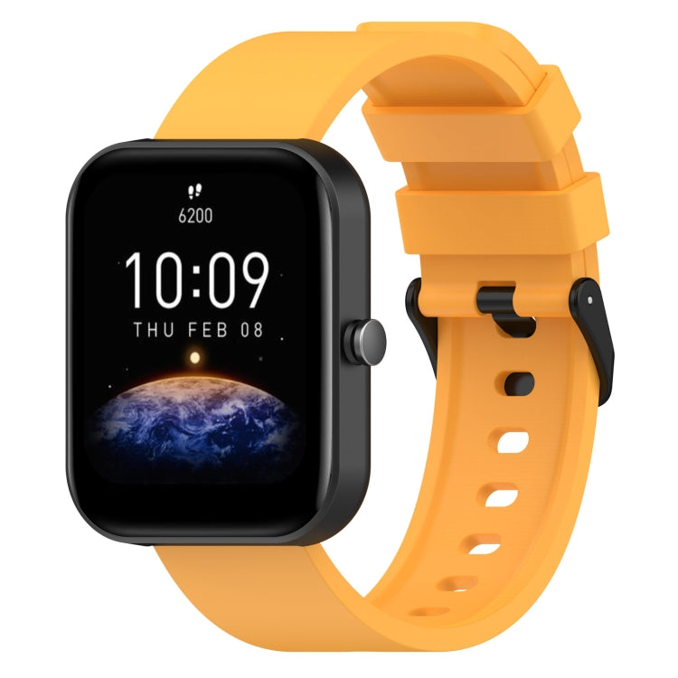 20mm Step Silicone Strap Stainless Steel Black Buckle, For Amazfit Bip 3