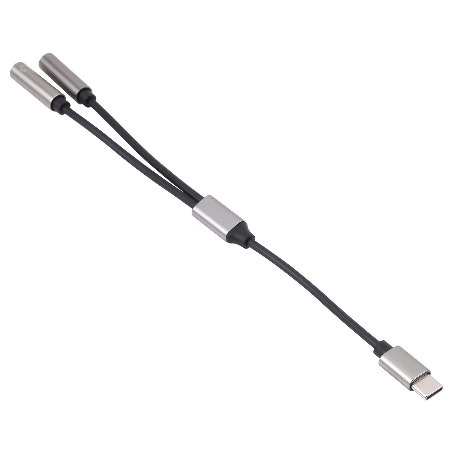 Type-C Male to Dual 3.5mm Female 2 in 1 Audio Adapter with Digital Chip