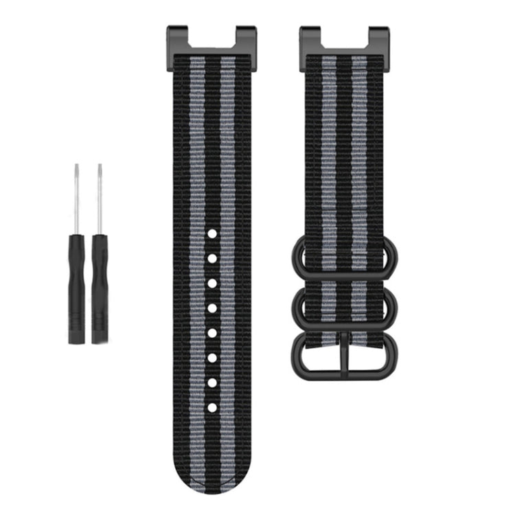 Three-ring Black Buckle Nylon Watch Band, For Amazfit T-Rex / T-Rex Pro / Ares