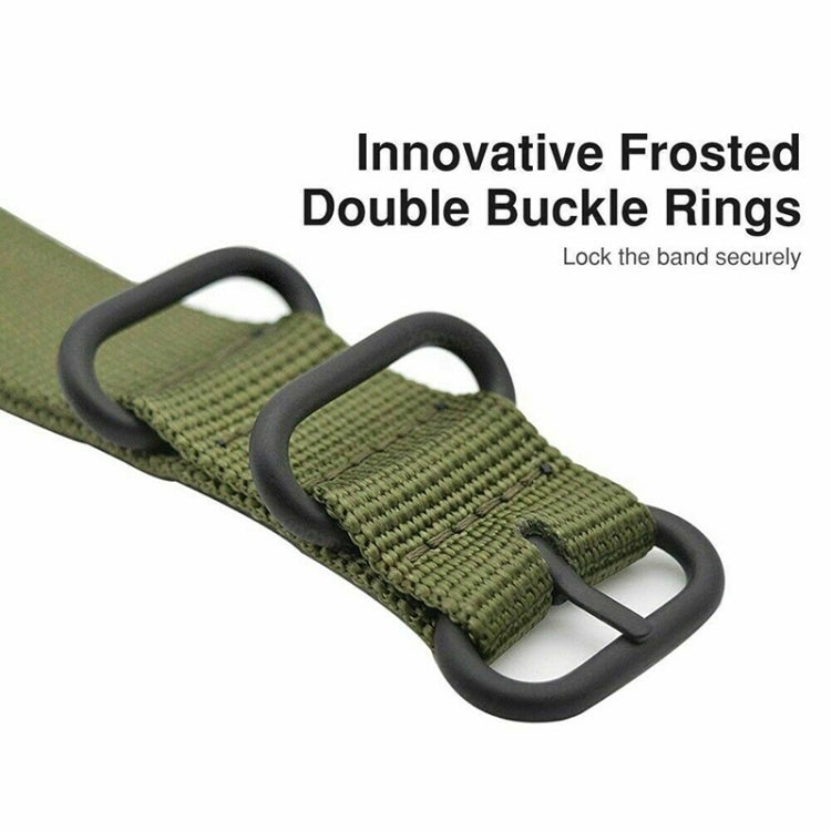 Three-ring Black Buckle Nylon Watch Band, For Amazfit T-Rex / T-Rex Pro / Ares