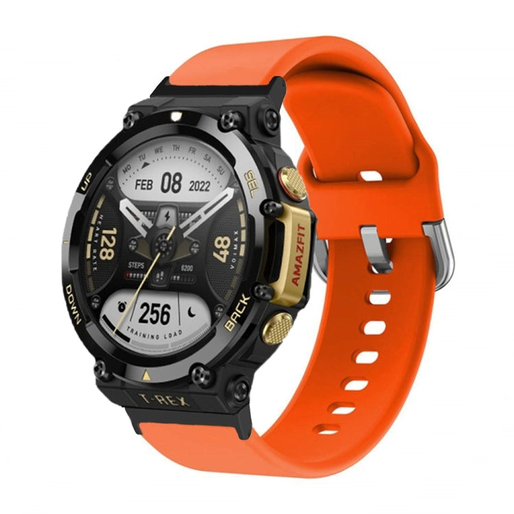 Silicone Reverse Buckle Watch Band, For Amazfit T-Rex 2