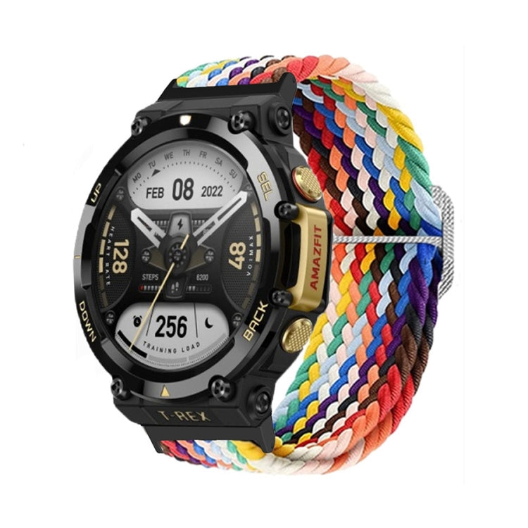 Adjustable Buckle Braided Nylon Watch Band, For Amazfit T-Rex 2