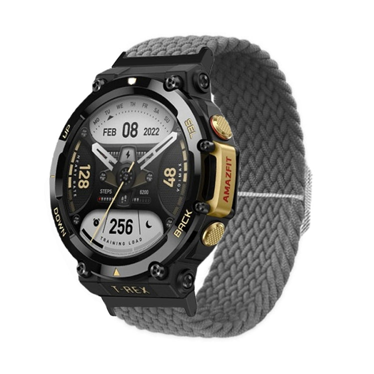 Adjustable Buckle Braided Nylon Watch Band, For Amazfit T-Rex 2
