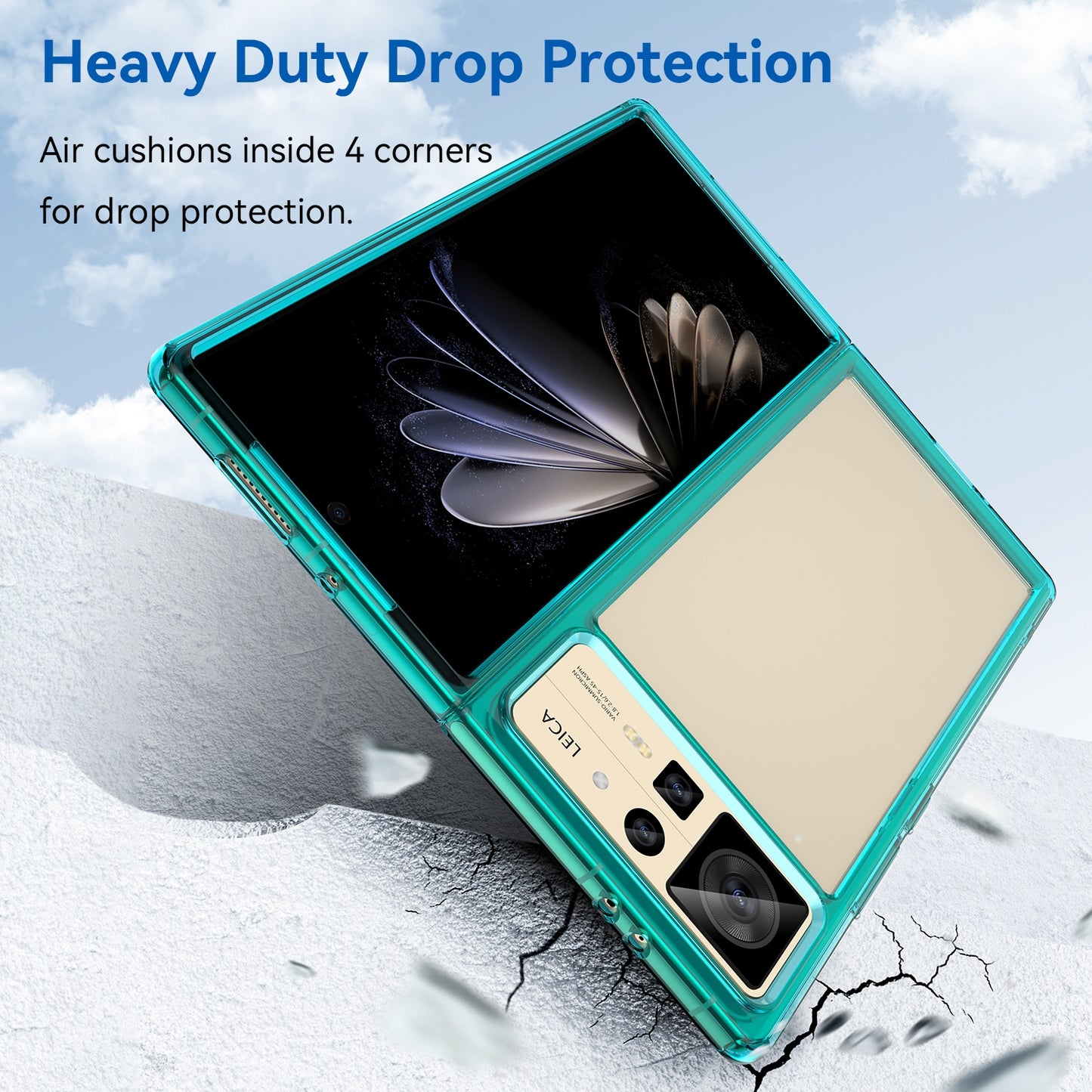 For Xiaomi Mix Fold 2 Colorful Series Acrylic + TPU Phone Case(Transparent Blue)