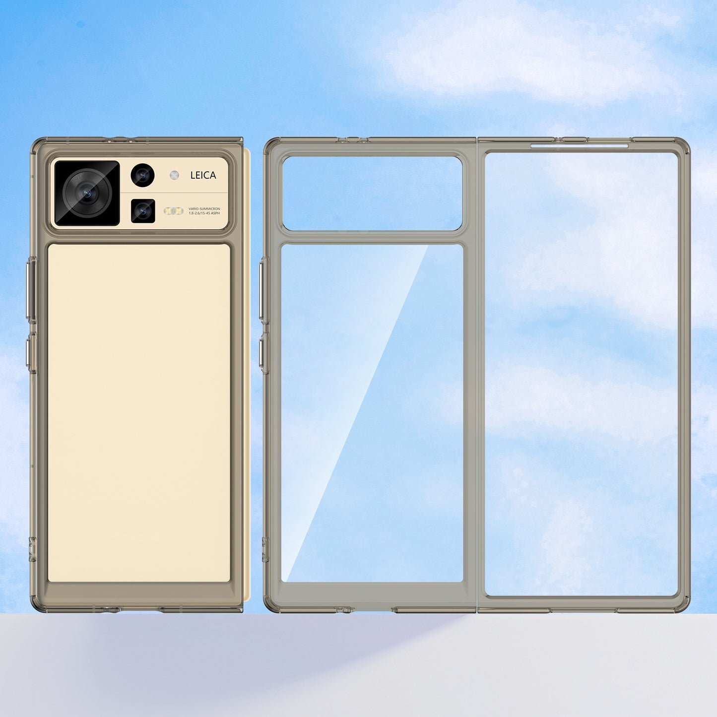 For Xiaomi Mix Fold 2 Colorful Series Acrylic + TPU Phone Case(Transparent Grey)