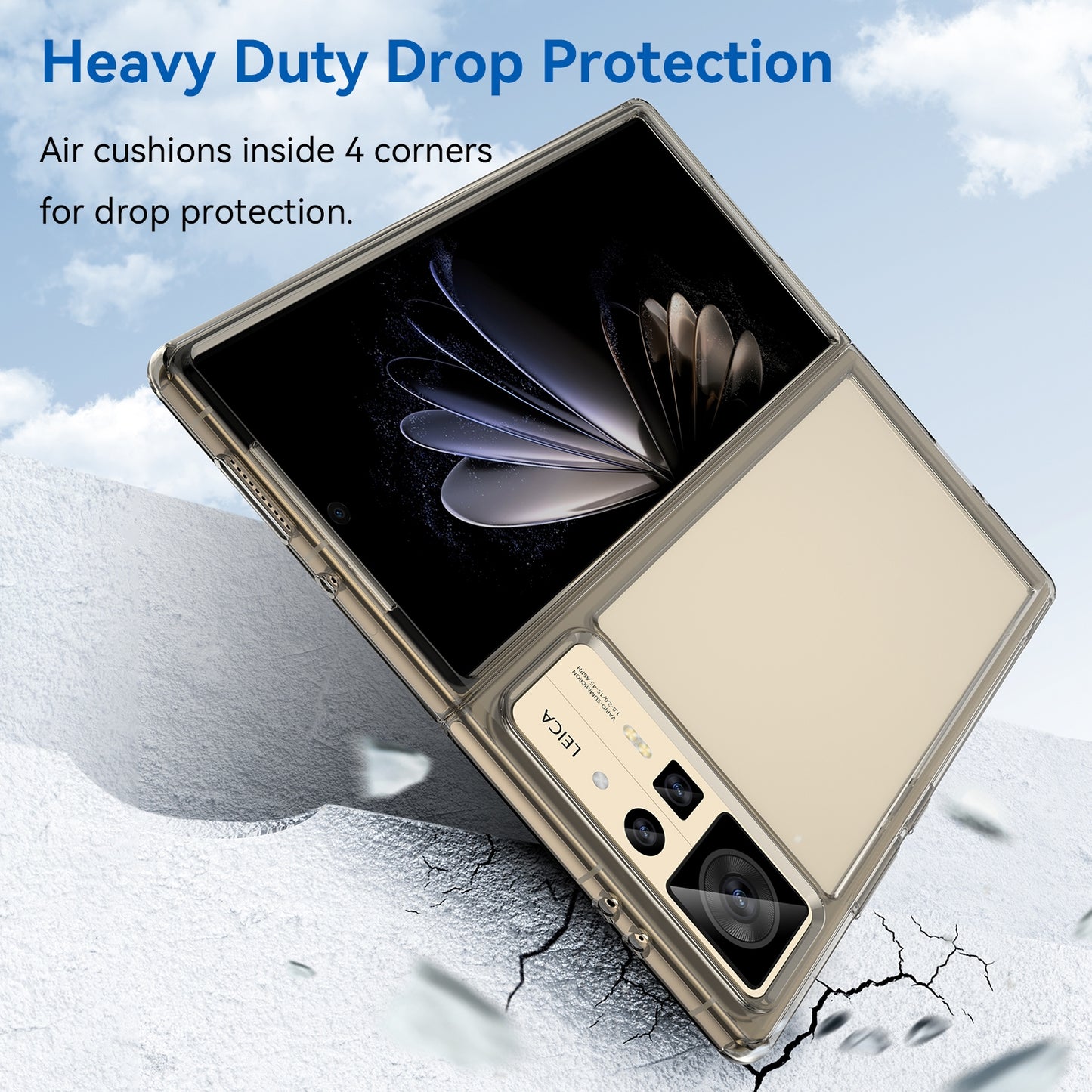 For Xiaomi Mix Fold 2 Colorful Series Acrylic + TPU Phone Case(Transparent Grey)