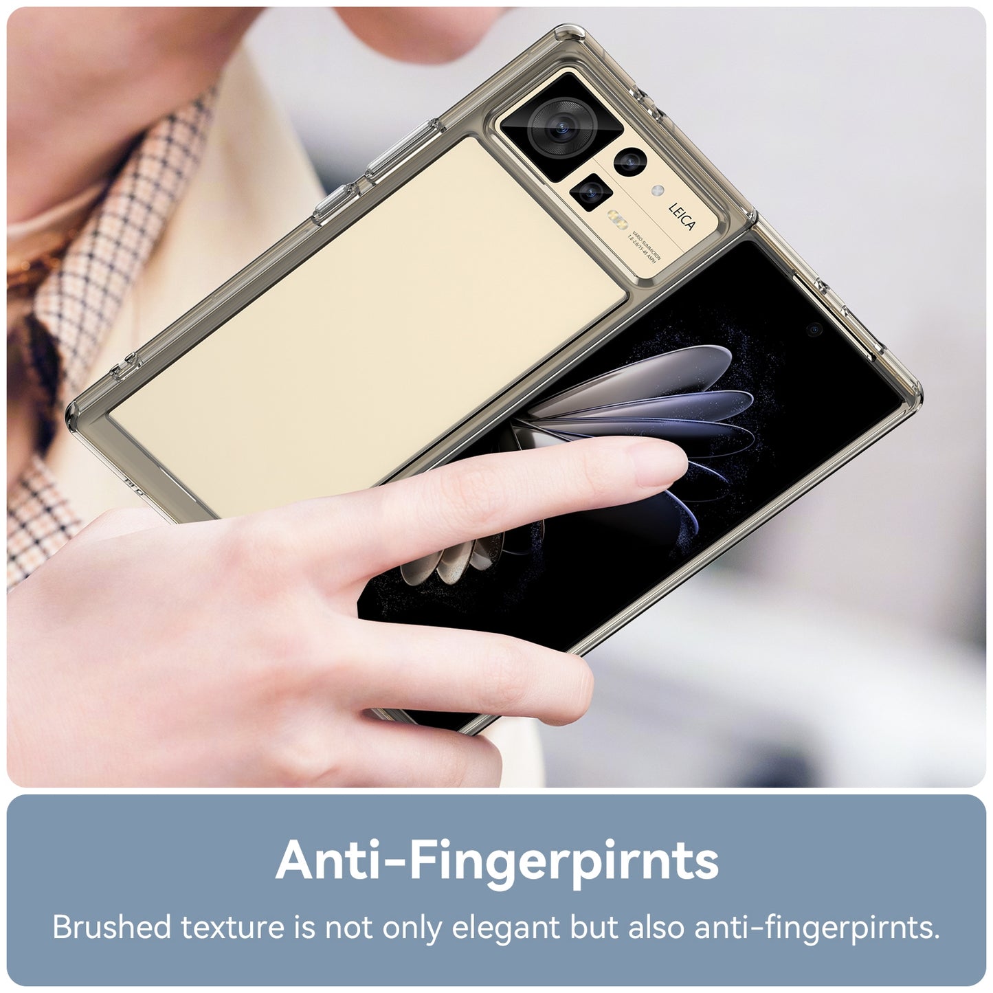 For Xiaomi Mix Fold 2 Colorful Series Acrylic + TPU Phone Case(Transparent Grey)