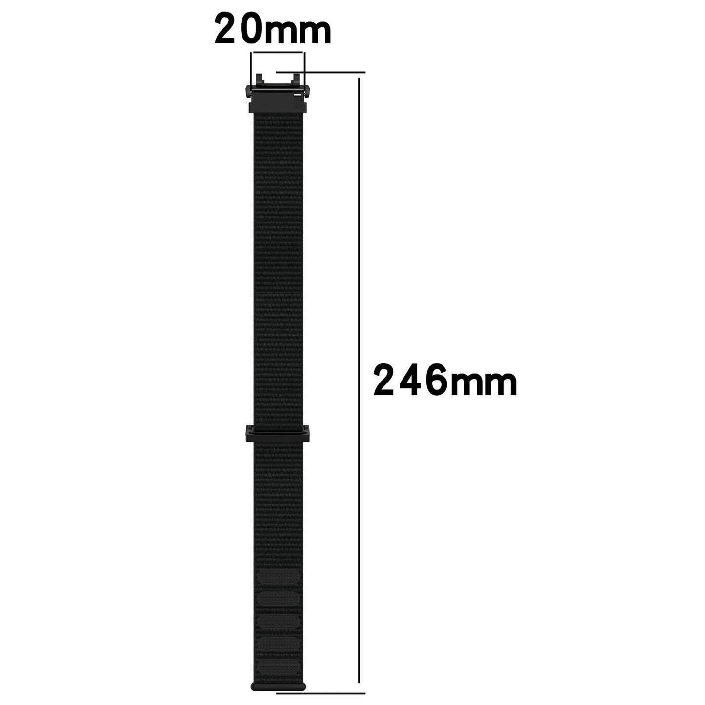 For Amazfit T-Rex2 Nylon Loop Buckle Watch Band(Black)