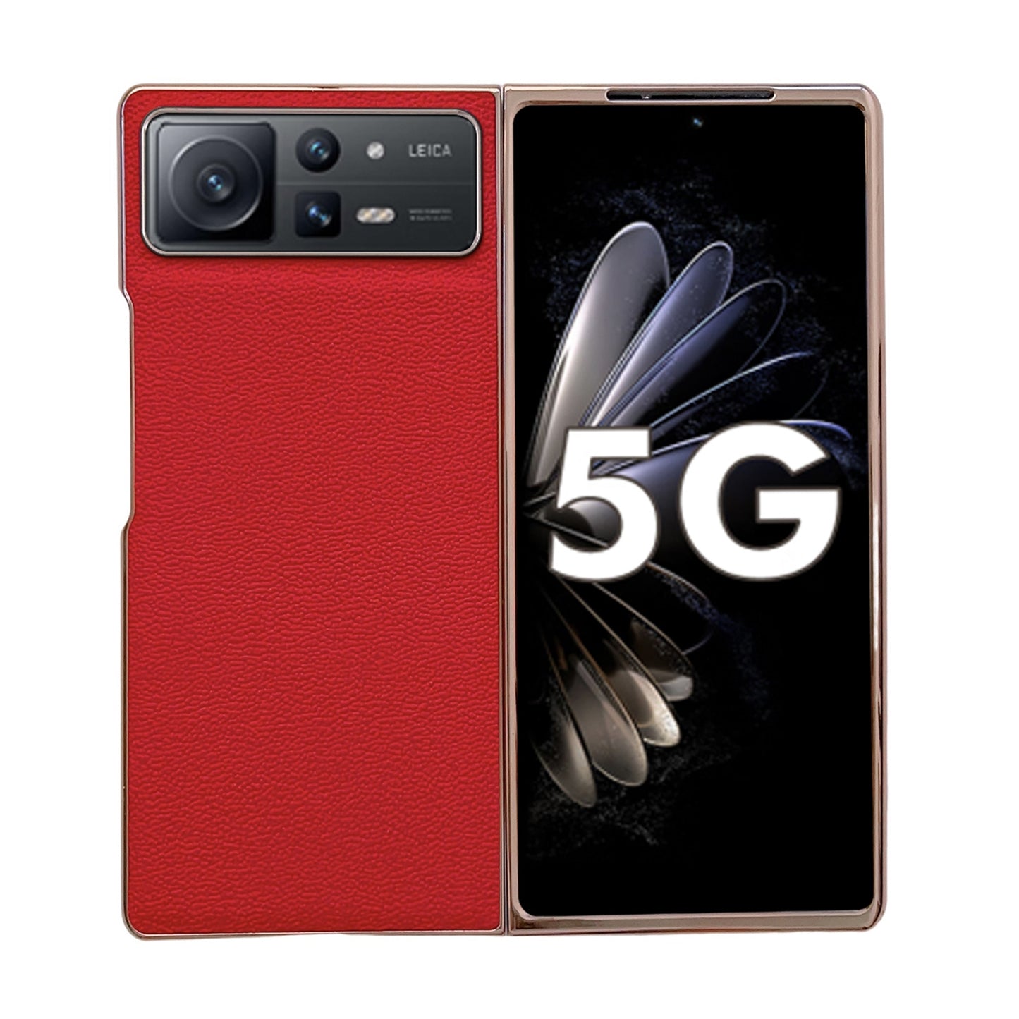 For Xiaomi Mix Fold 2 Genuine Leather Luolai Series Nano Plating Phone Case(Red)