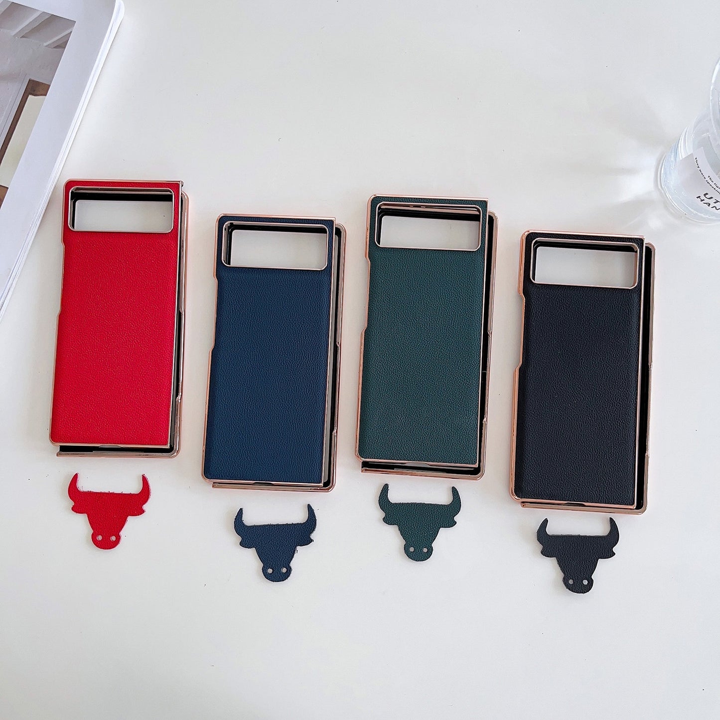For Xiaomi Mix Fold 2 Genuine Leather Luolai Series Nano Plating Phone Case(Dark Green)