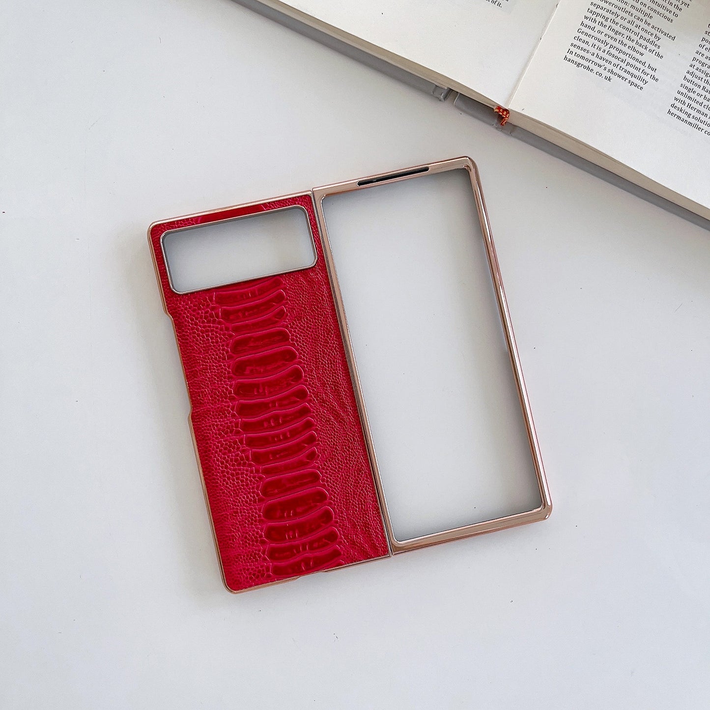 For Xiaomi Mix Fold 2 Genuine Leather Weilai Series Nano Plating Phone Case(Red)