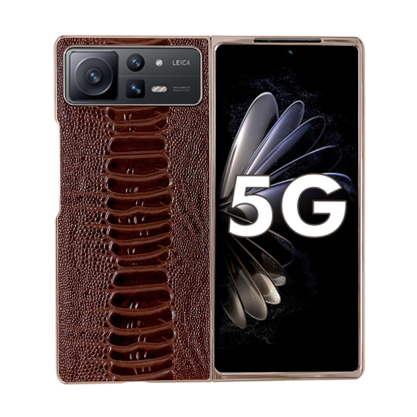 For Xiaomi Mix Fold 2 Genuine Leather Weilai Series Nano Plating Phone Case(Coffee)