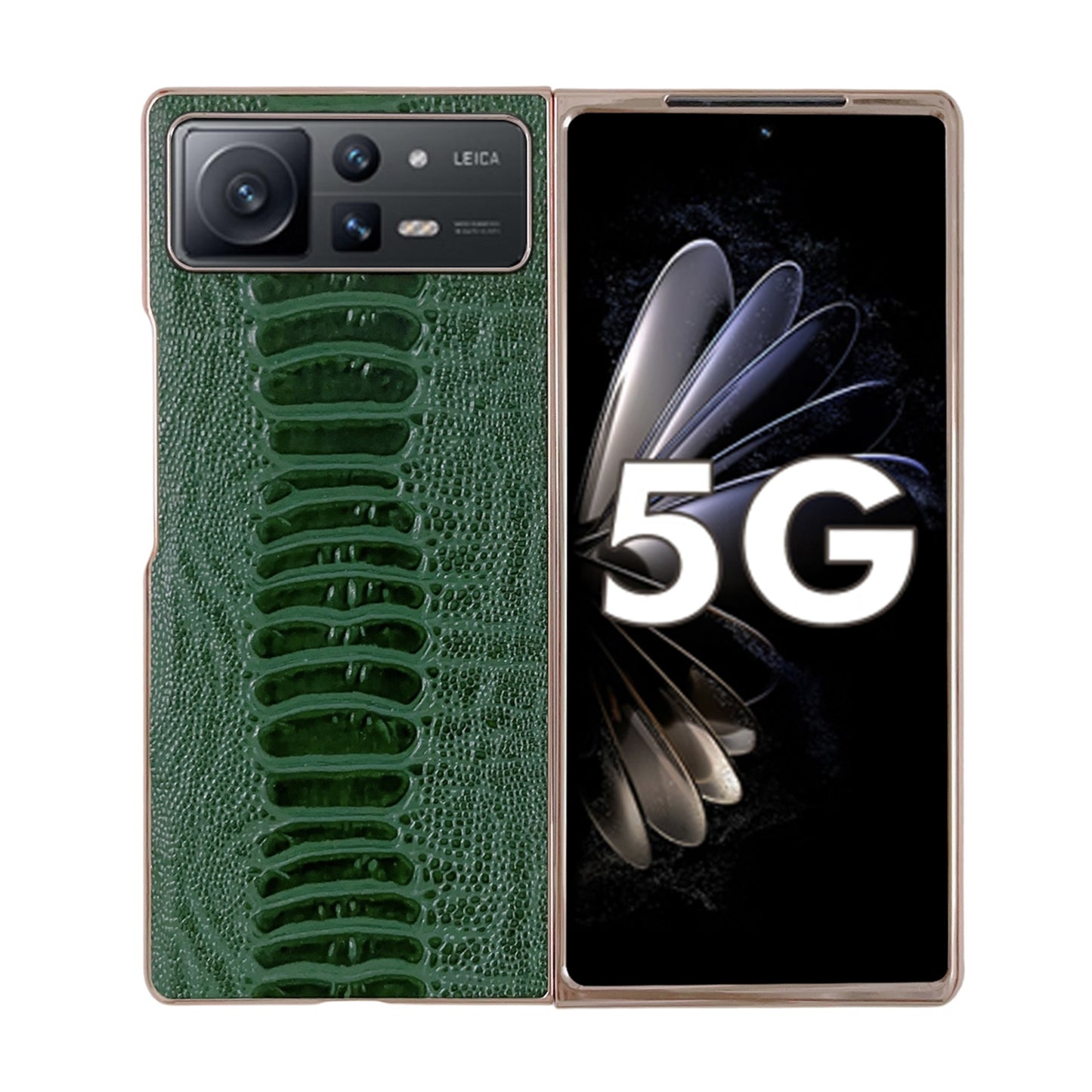 For Xiaomi Mix Fold 2 Genuine Leather Weilai Series Nano Plating Phone Case(Green)