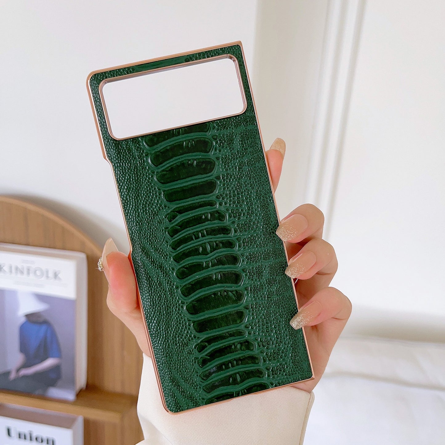 For Xiaomi Mix Fold 2 Genuine Leather Weilai Series Nano Plating Phone Case(Green)