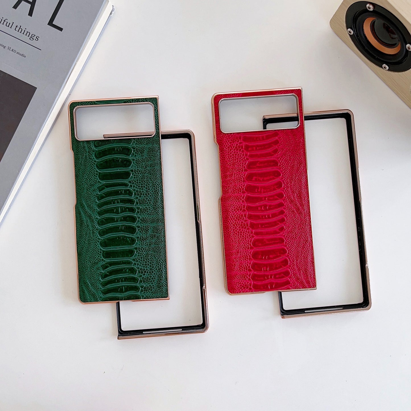 For Xiaomi Mix Fold 2 Genuine Leather Weilai Series Nano Plating Phone Case(Black)