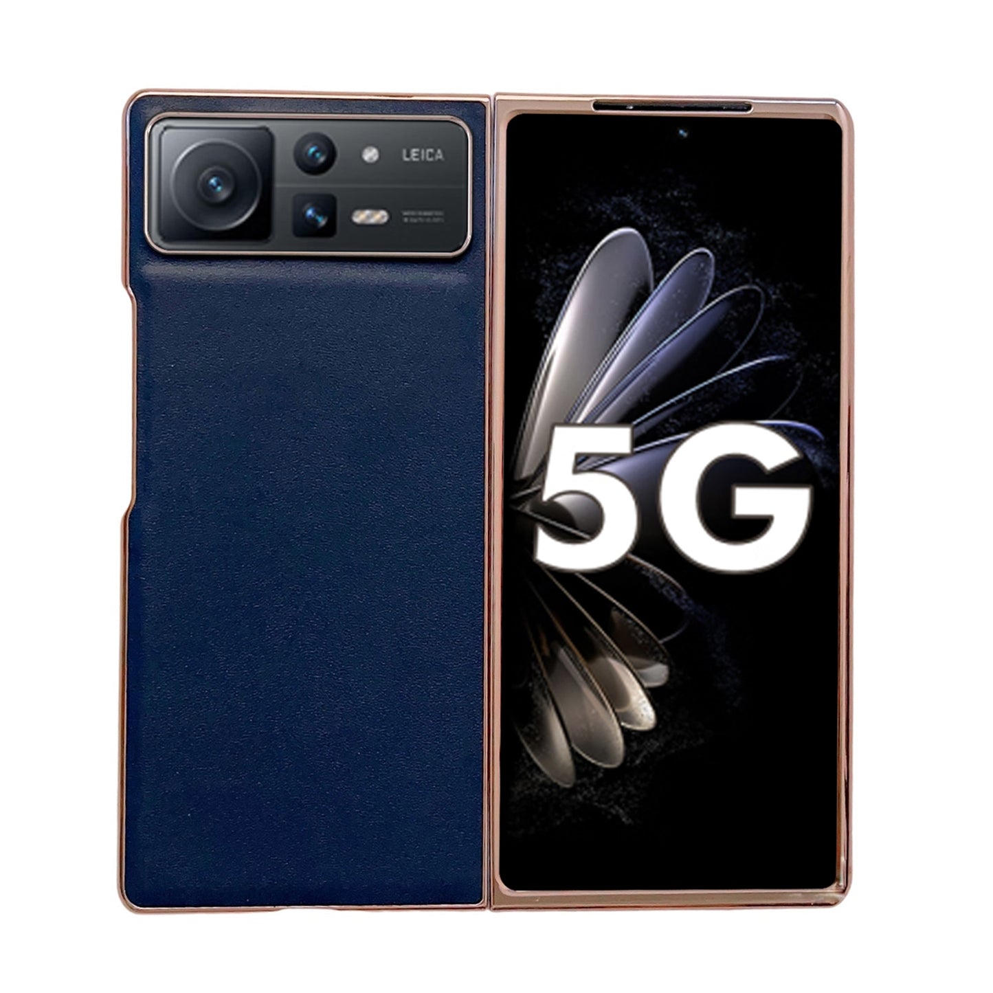 For Xiaomi Mix Fold 2 Genuine Leather Xiaoya Series Nano Plating Phone Case(Blue)