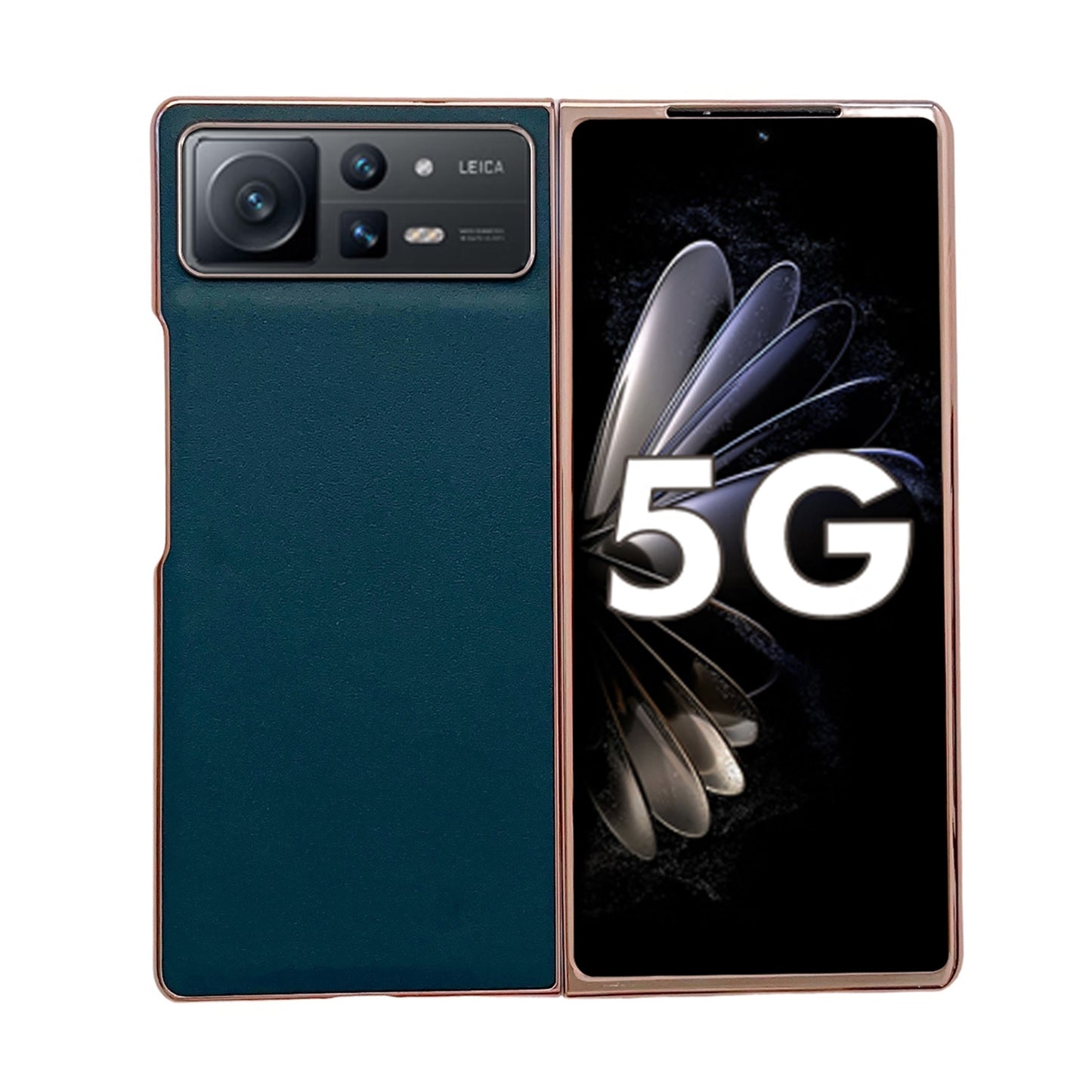 For Xiaomi Mix Fold 2 Genuine Leather Xiaoya Series Nano Plating Phone Case(Dark Green)