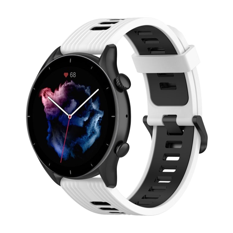 Stripe Two-color Silicone Watch Band, For Amazfit GTR 4