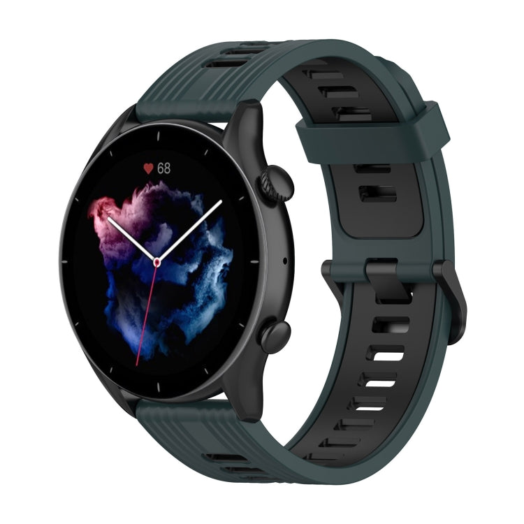 Stripe Two-color Silicone Watch Band, For Amazfit GTR 4