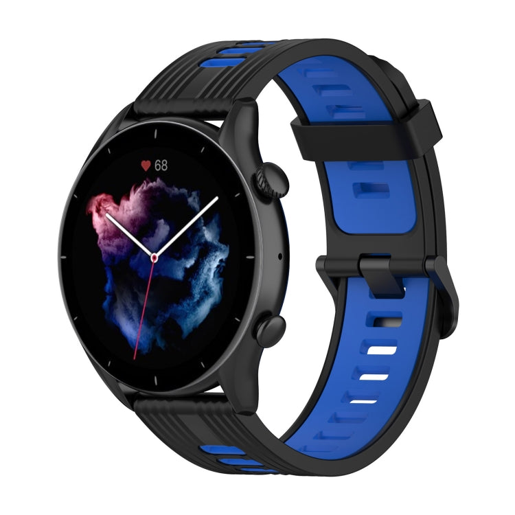 Stripe Two-color Silicone Watch Band, For  Amazfit GTR 4