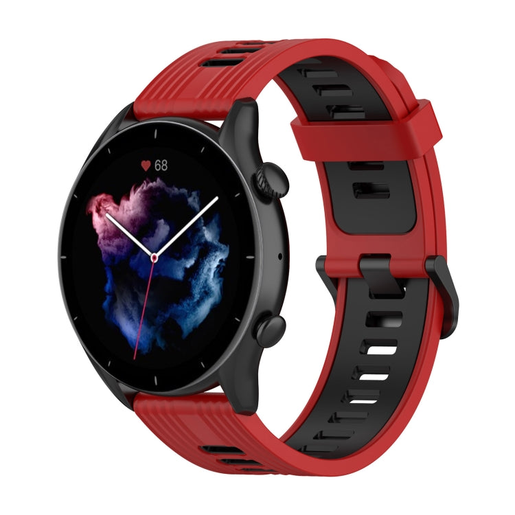 Stripe Two-color Silicone Watch Band, For Amazfit GTR 4